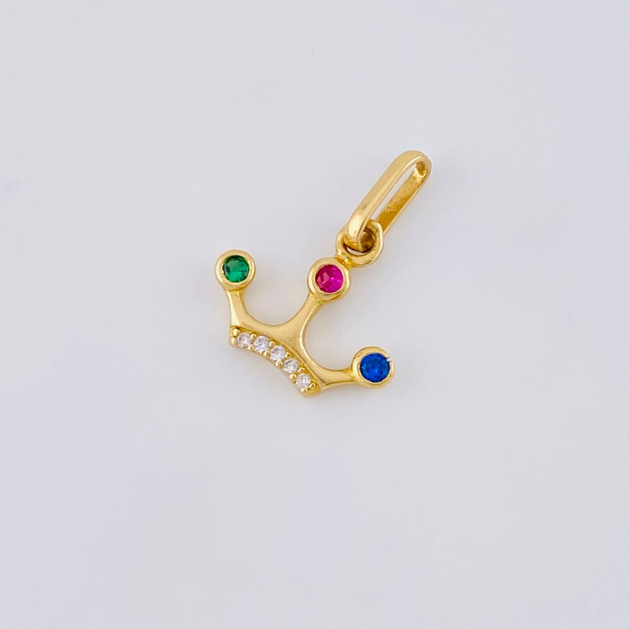 Dije Corona Tres Puntas 0.8 g / 1/2 in Oro Amarillo 18K