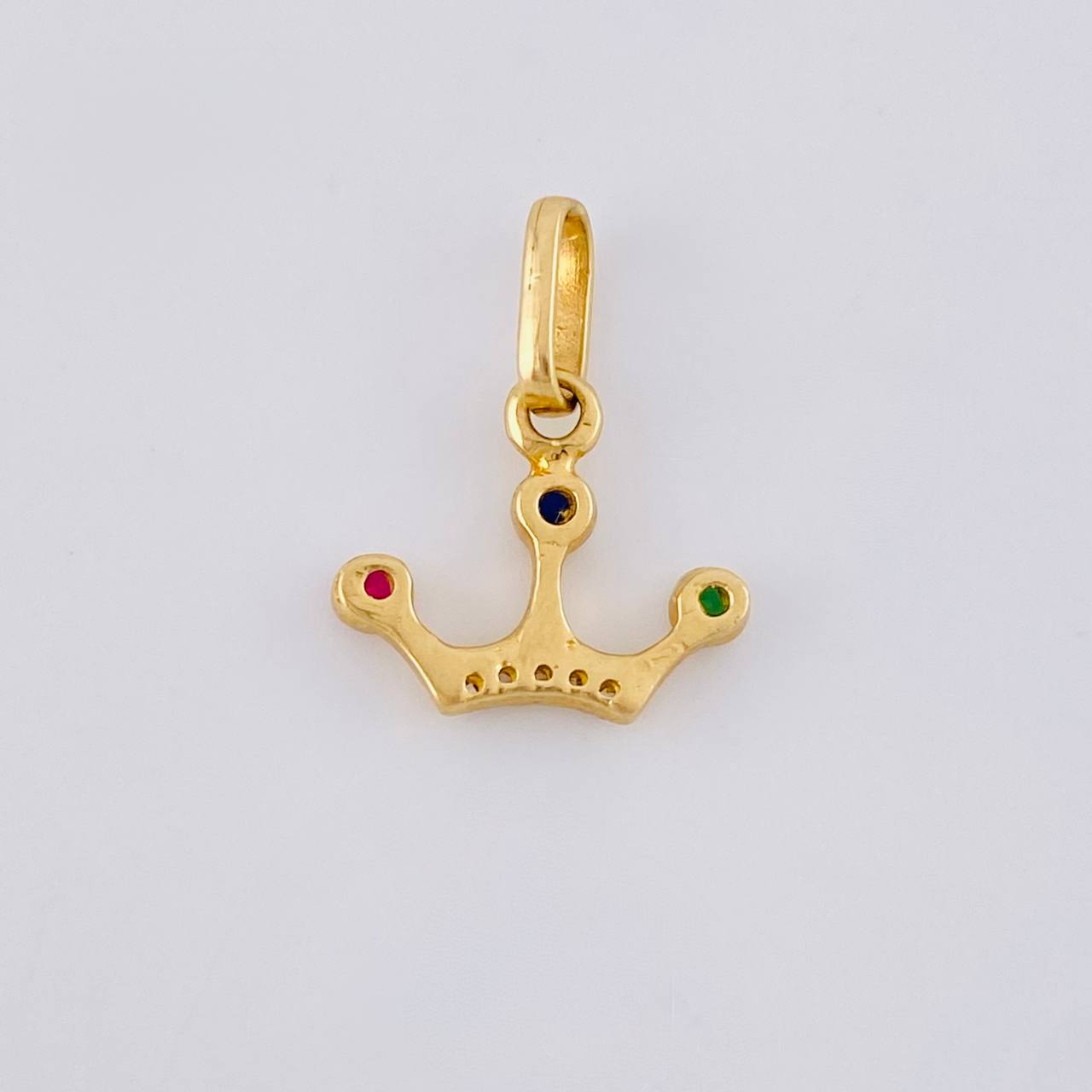 Dije Corona 3 Puntas 0.8 g / 1/2 in Oro Amarillo 18K