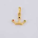 Dije Corona 3 Puntas 0.8 g / 1/2 in Oro Amarillo 18K