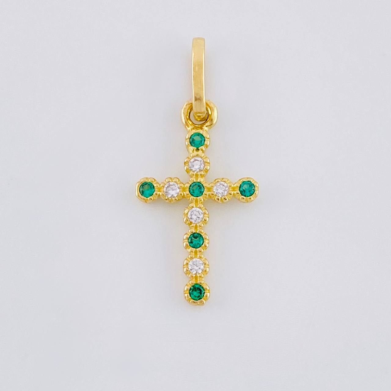 Pendant Dense Cross 0.7 g / 3/4 in Yellow Gold 18K