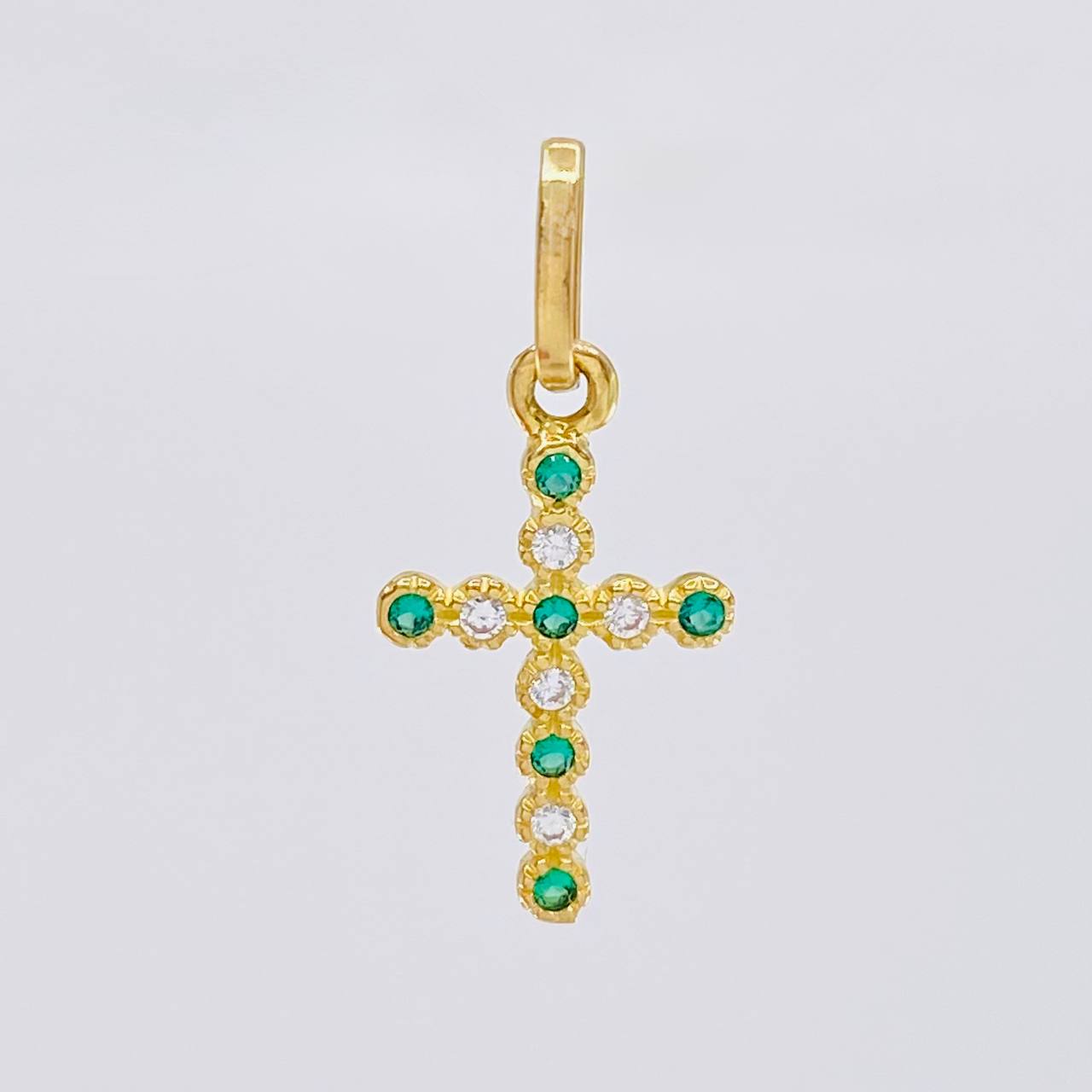 Pendant Dense Cross 0.7 g / 3/4 in Yellow Gold 18K