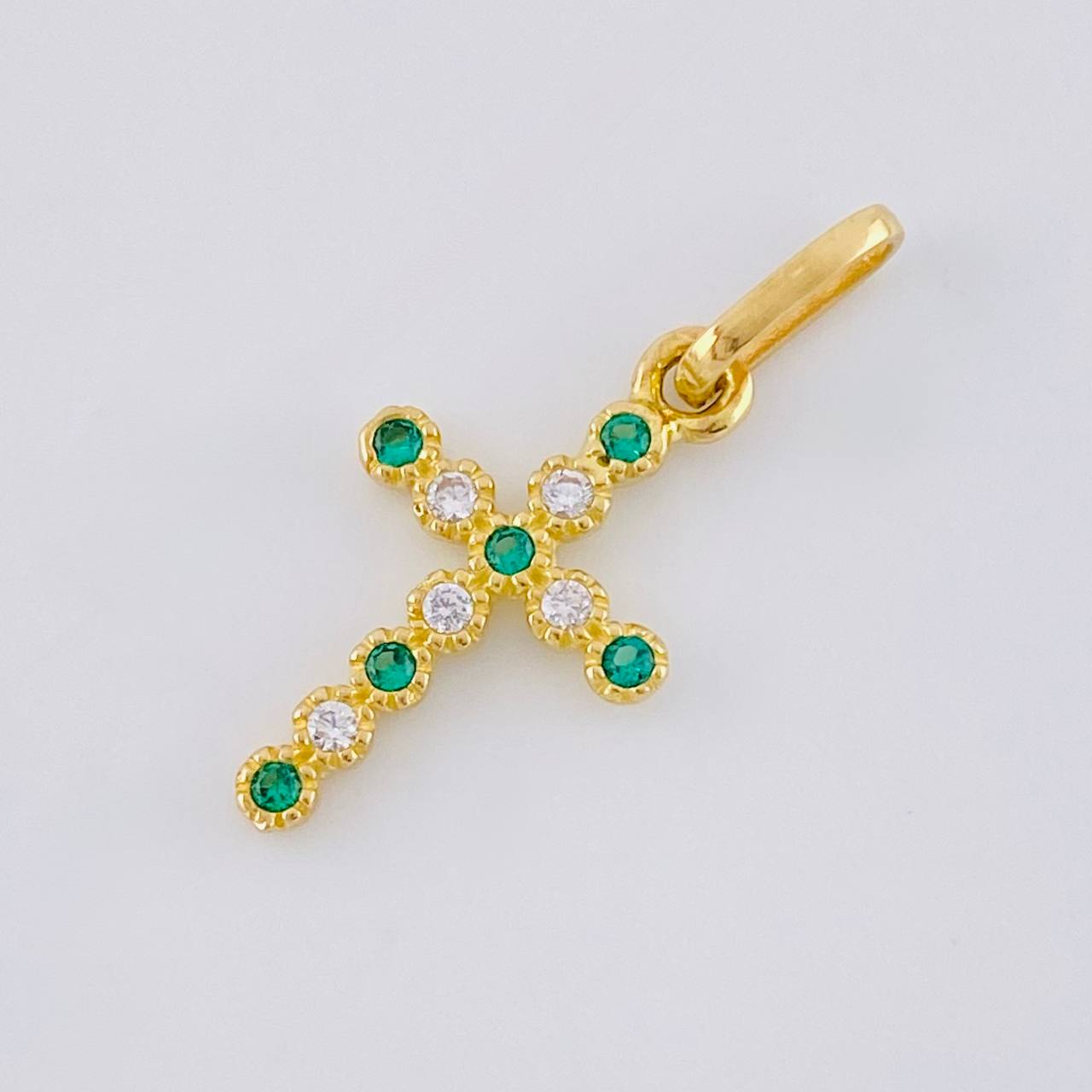 Pendant Dense Cross 0.7 g / 3/4 in Yellow Gold 18K