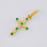 Pendant Dense Cross 0.7 g / 3/4 in Yellow Gold 18K