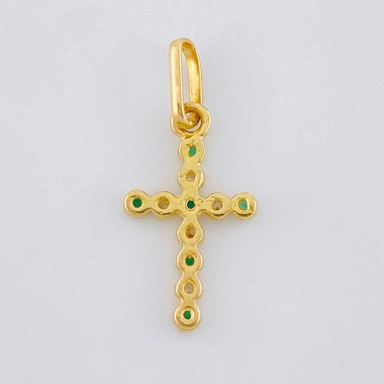 Pendant Dense Cross 0.7 g / 3/4 in Yellow Gold 18K