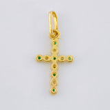 Pendant Dense Cross 0.7 g / 3/4 in Yellow Gold 18K