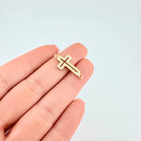 Herraje Cruz Tupida 1.6 g / 1 in Oro Amarillo 18K