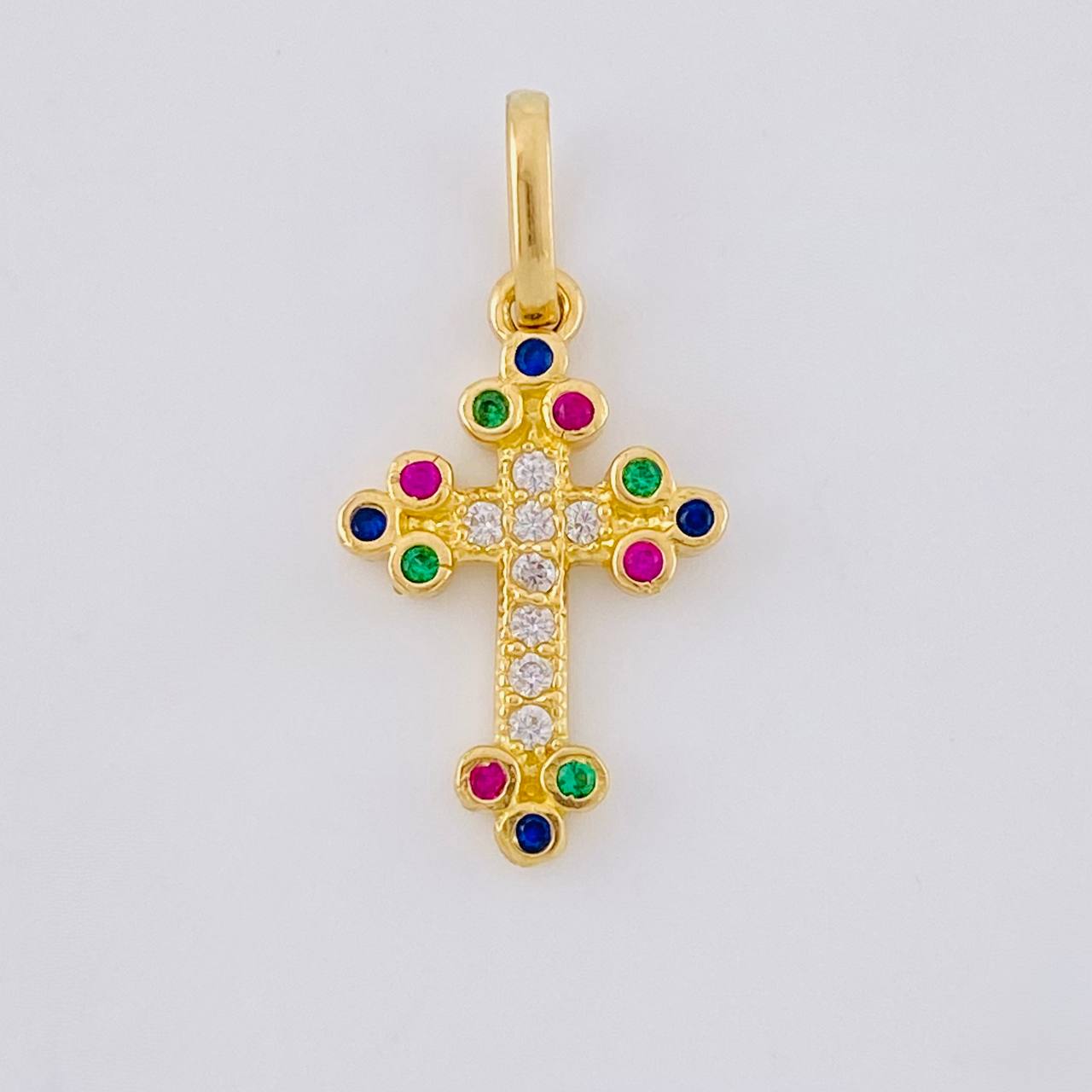 Dije Cruz Tupida 1.1 g / 3/4 in Oro Amarillo 18K