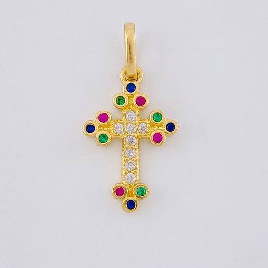 Dije Cruz Tupida 1.1 g / 3/4 in Oro Amarillo 18K
