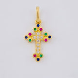 Dije Cruz Tupida 1.1 g / 3/4 in Oro Amarillo 18K