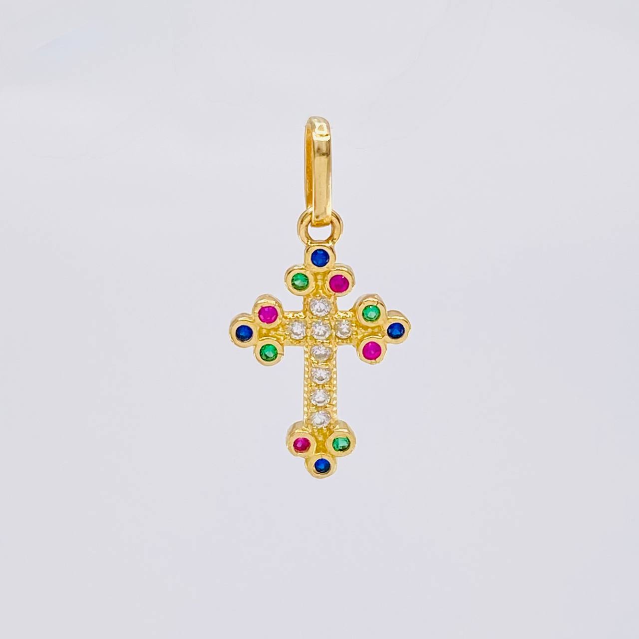 Dije Cruz Tupida 1.1 g / 3/4 in Oro Amarillo 18K