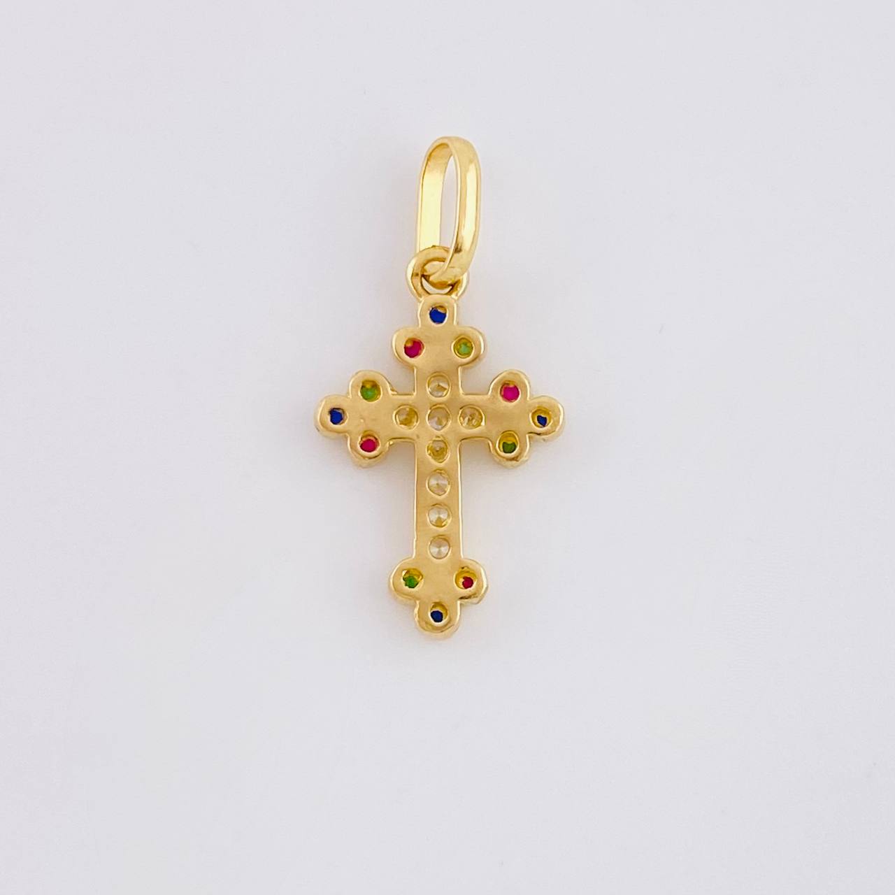 Dije Cruz Tupida 1.1 g / 3/4 in Oro Amarillo 18K