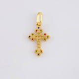 Dije Cruz Tupida 1.1 g / 3/4 in Oro Amarillo 18K
