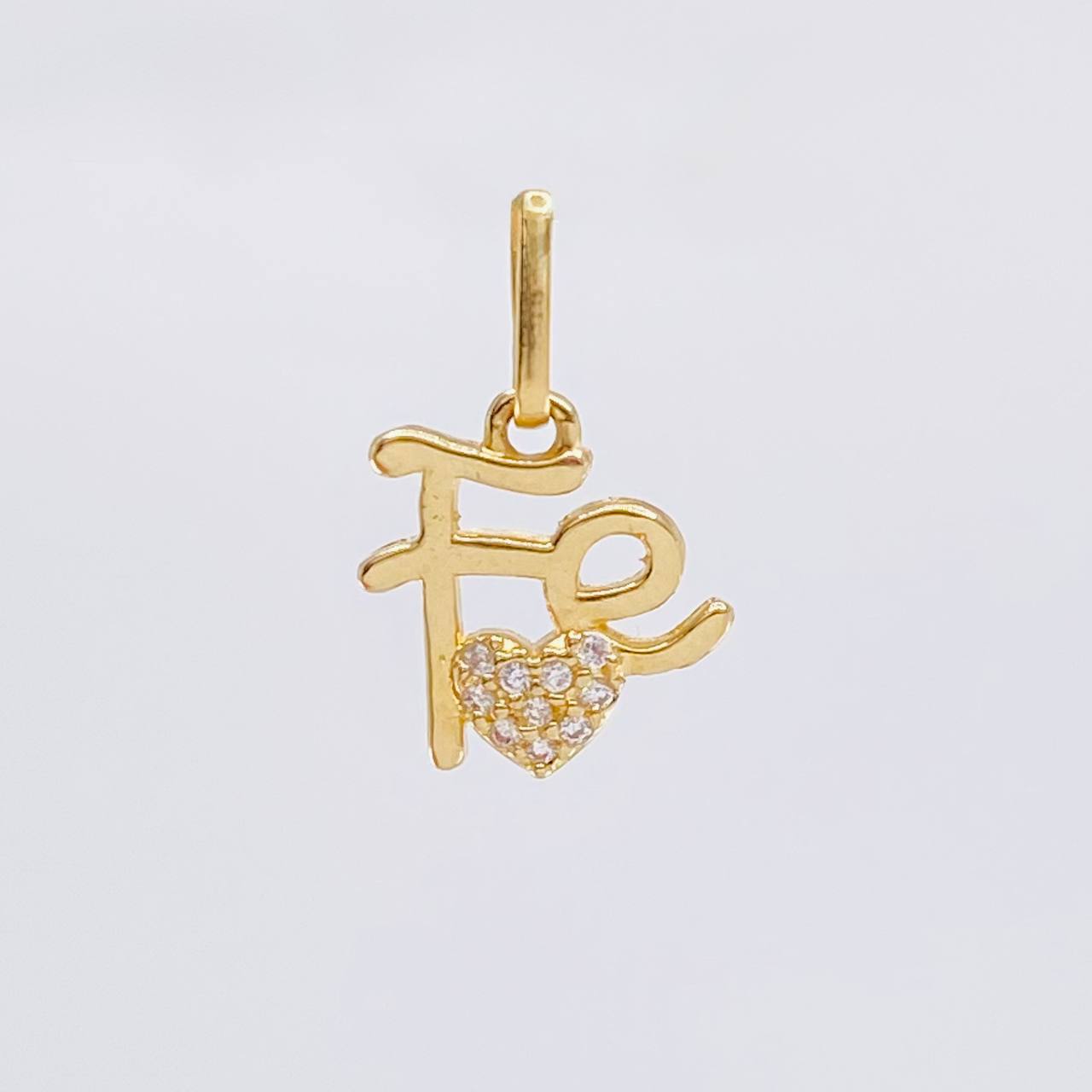 Pendant Faith Heart Dense 1.2 g / 3/4 in Yellow Gold 18K