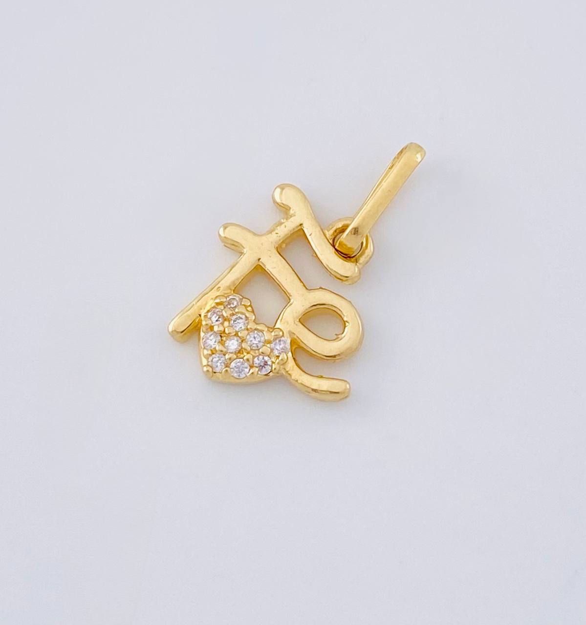 Pendant Faith Heart Dense 1.2 g / 3/4 in Yellow Gold 18K