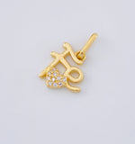Pendant Faith Heart Dense 1.2 g / 3/4 in Yellow Gold 18K