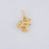 Pendant Faith Heart Dense 1.2 g / 3/4 in Yellow Gold 18K