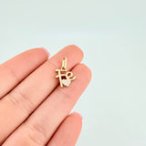 Pendant Faith Heart Dense 1.2 g / 3/4 in Yellow Gold 18K