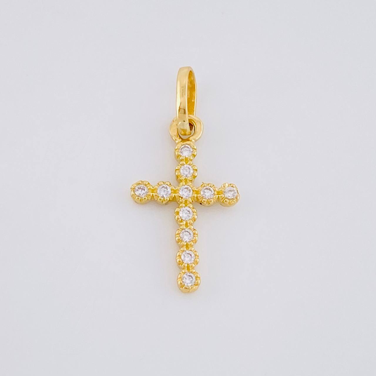 Dije Cruz Tupida 0.7 g / 3/4 in Oro Amarillo 18K