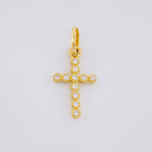 Dije Cruz Tupida 0.7 g / 3/4 in Oro Amarillo 18K