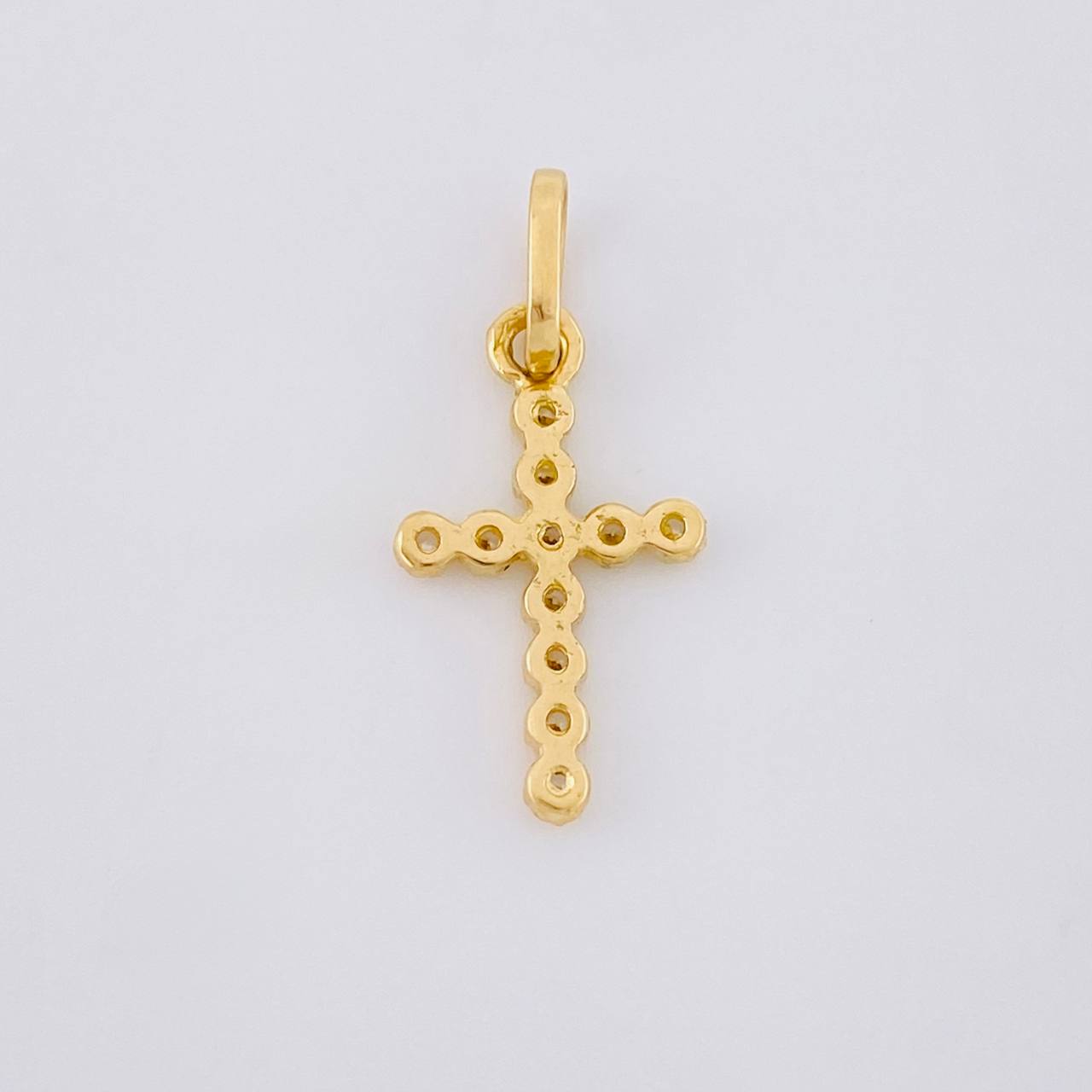 Dije Cruz Tupida 0.7 g / 3/4 in Oro Amarillo 18K