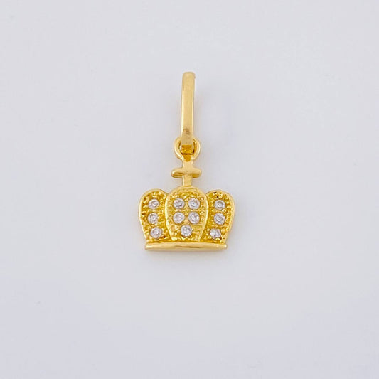 Dije Corona Tupida 0.8 g / 3/4 in Oro Amarillo 18K
