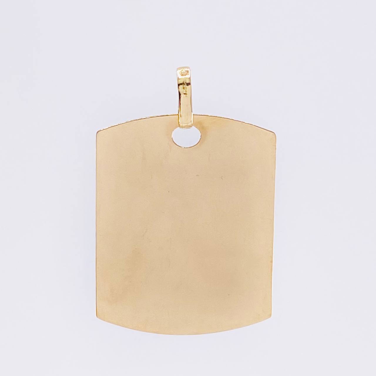 Dije Placa Rectangular Ovalada 1.9 g / 1 in Oro Amarillo 18K