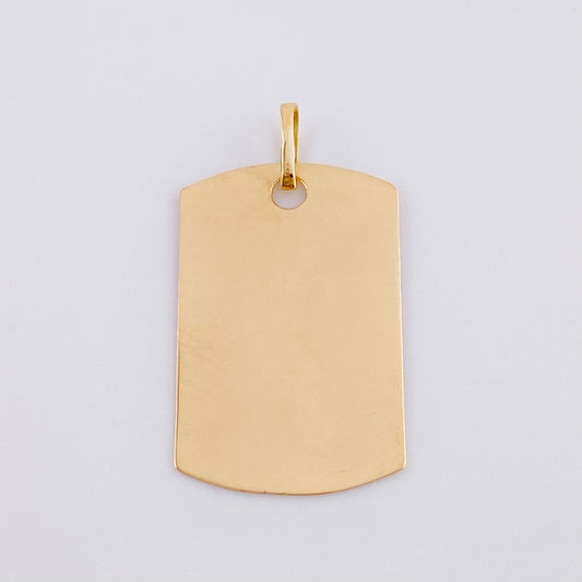 Oval Rectangular Pendant 1.25 g / 1 1/2 in 18K Yellow Gold