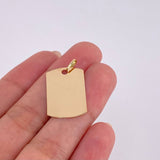 Dije Placa Rectangular Ovalada 1.55 g / 1 1/2 in Oro Amarillo 18K