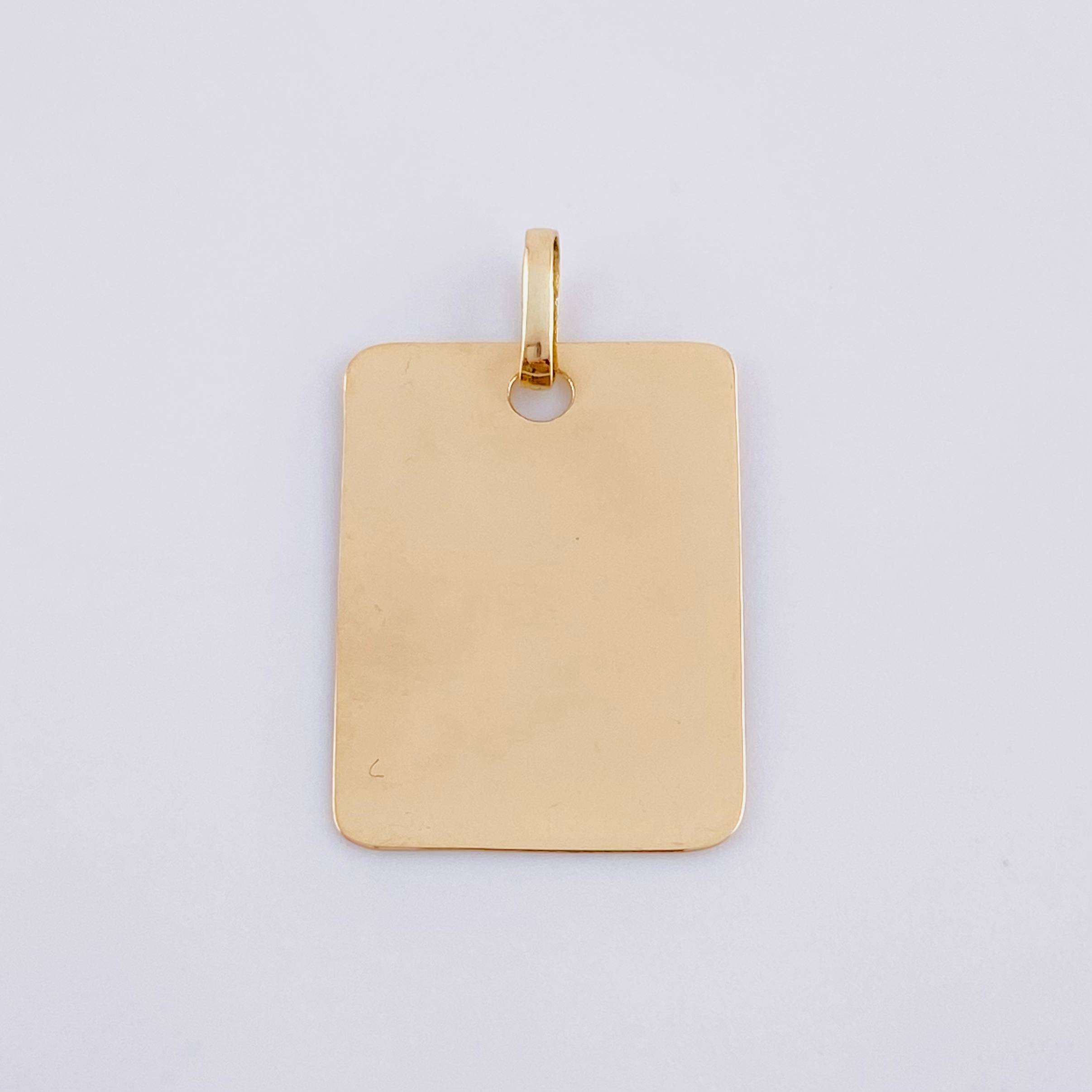 Rectangular Pendant Plate 1.35 g / 1 in 18K Yellow Gold