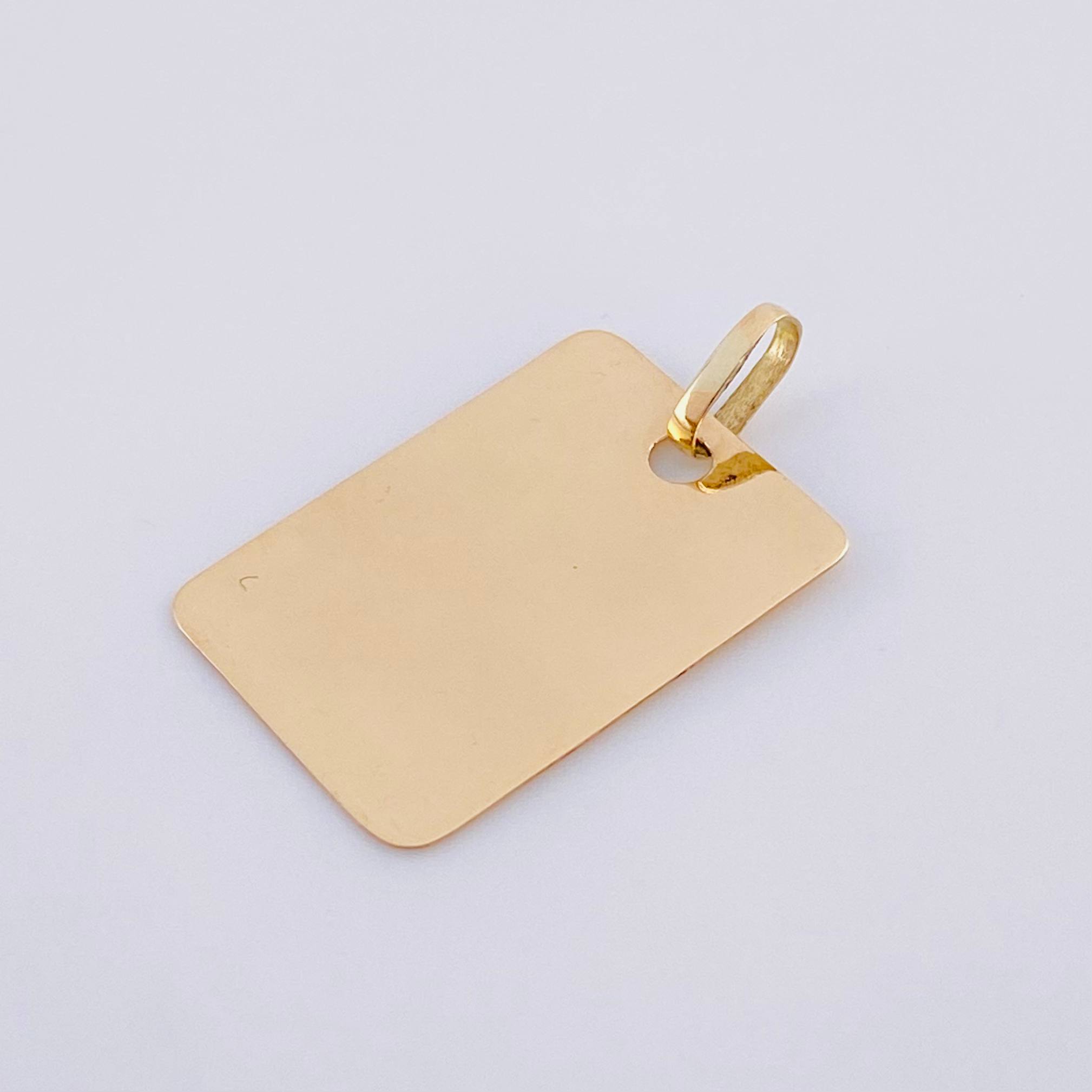 Dije Placa Cuadrada 1.25 g / 1 1/2 in Oro Amarillo 18K