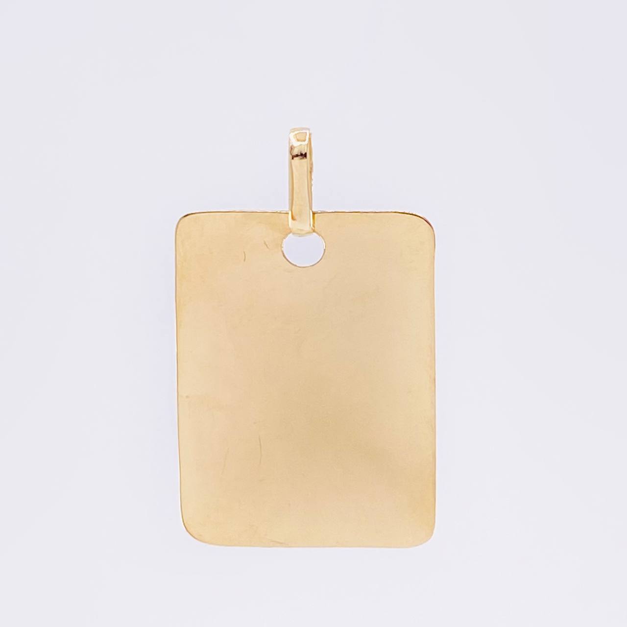 Dije Placa Cuadrada 1.25 g / 1 1/2 in Oro Amarillo 18K