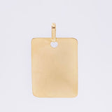 Dije Placa Cuadrada 1.25 g / 1 1/2 in Oro Amarillo 18K