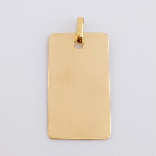 Rectangular Pendant Plate 1.15 g / 1 1/4 in 18K Yellow Gold