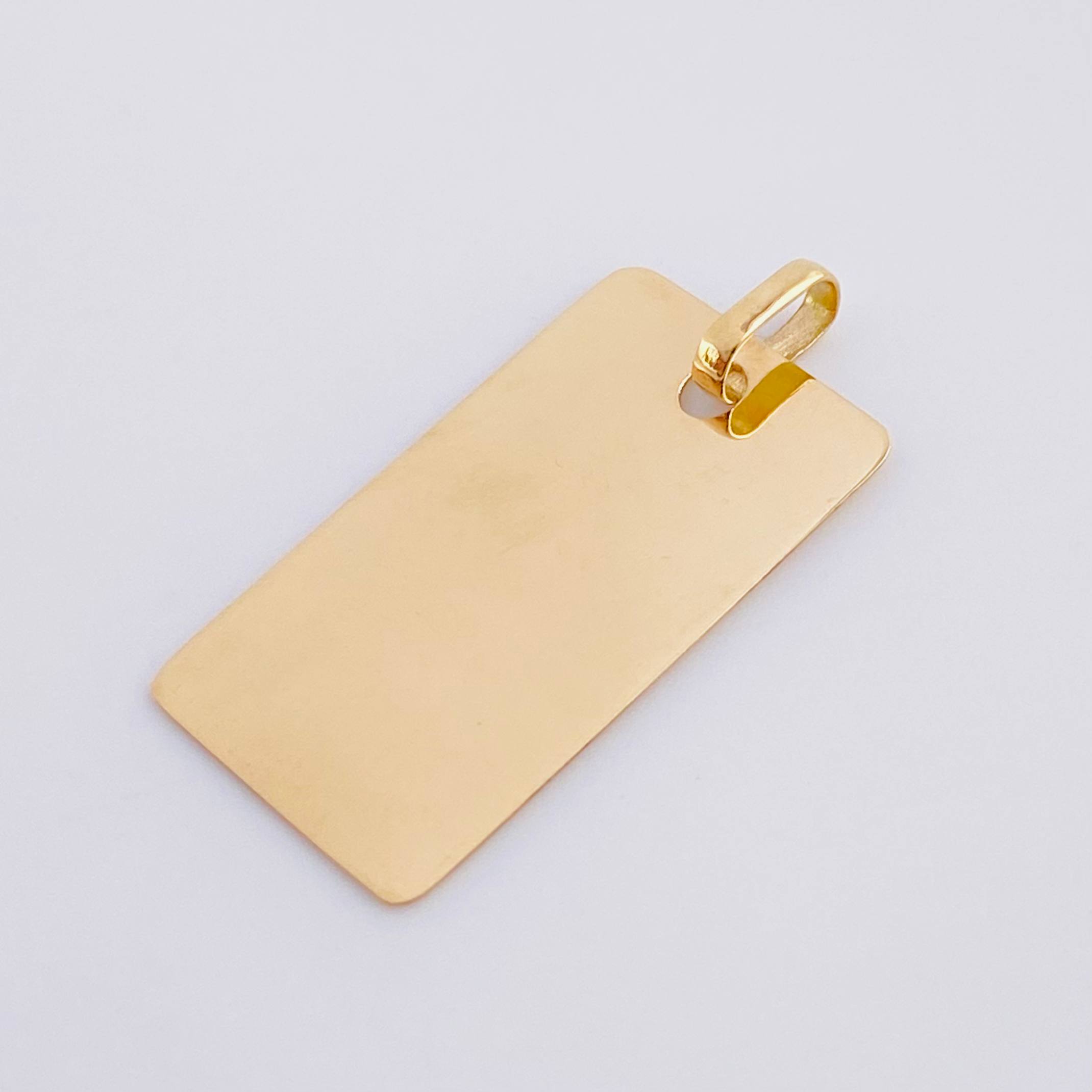 Dije Placa Rectangular 1.15 g / 1 1/4 in Oro Amarillo 18K