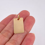 Dije Placa Rectangular 1.1 g / 1 1/4 in Oro Amarillo 18K