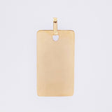 Dije Placa Rectangular 1.15 g / 1 1/4 in Oro Amarillo 18K