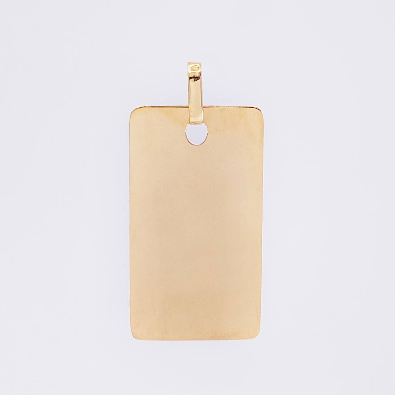 Dije Placa Rectangular 1.45 g / 1 1/4 in Oro Amarillo 18K