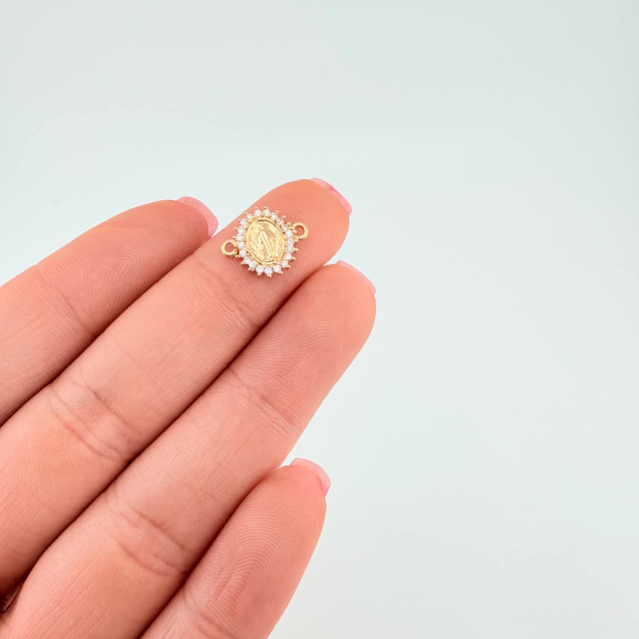 Herraje Virgen Milagrosa 0.8 g / 1/2 in Oro Amarillo 18K