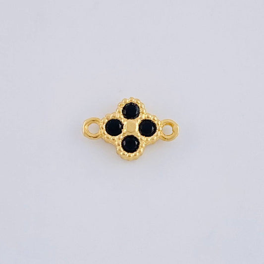 Charm Flower Clover Four Leaves 0.65 g / 1/2 in Yellow Gold 18K