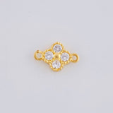 Charm Flower Clover Four Leaves 0.45 g / 1/2 in Yellow Gold 18K