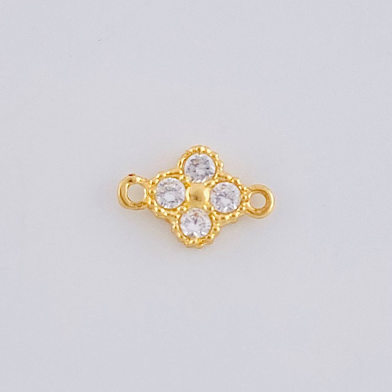 Charm Flower Clover Four Leaves 0.4 g / 1/2 in Yellow Gold 18K