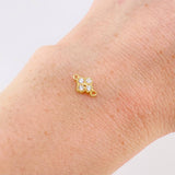 Charm Flower Clover Four Leaves 0.45 g / 1/2 in Yellow Gold 18K