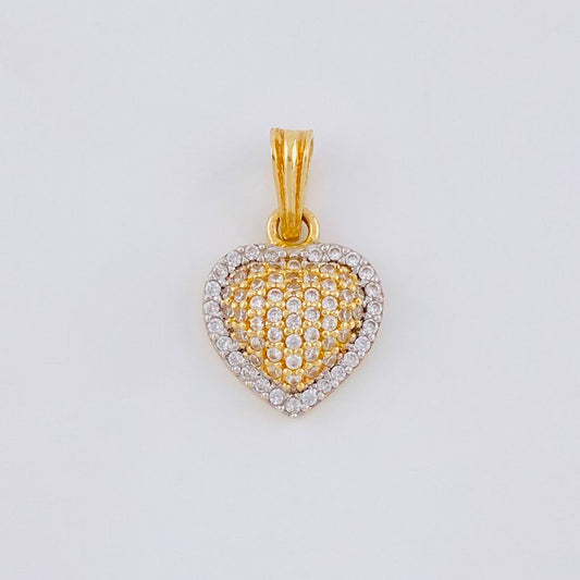 Dije Corazón Tupido 1.75 g / 3/4 in Oro Amarillo 18K