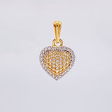 Dije Corazón Tupido 1.75 g / 3/4 in Oro Amarillo 18K