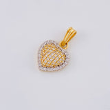 Dije Corazón Tupido 1.75 g / 3/4 in Oro Amarillo 18K