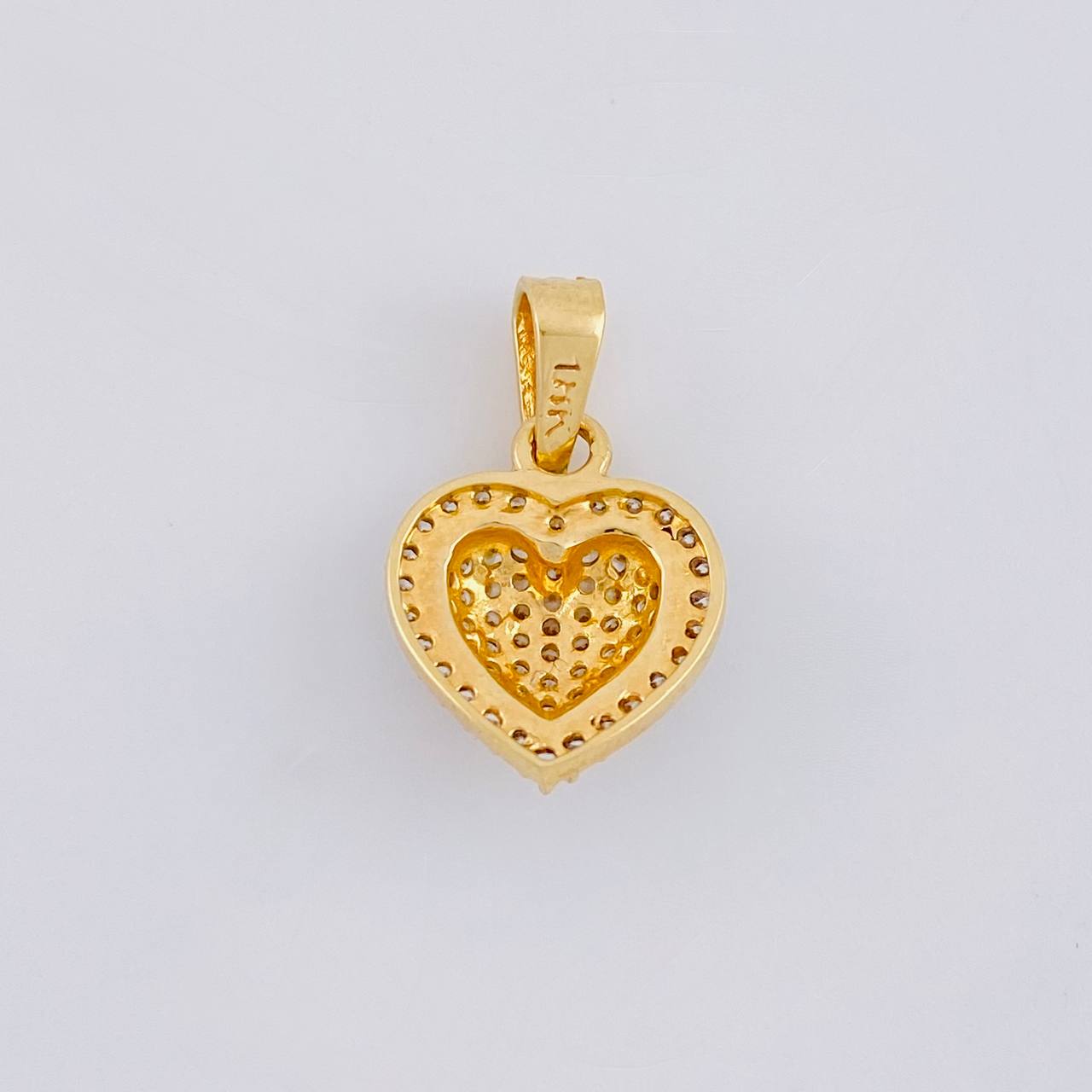 Dije Corazón Tupido 1.75 g / 3/4 in Oro Amarillo 18K
