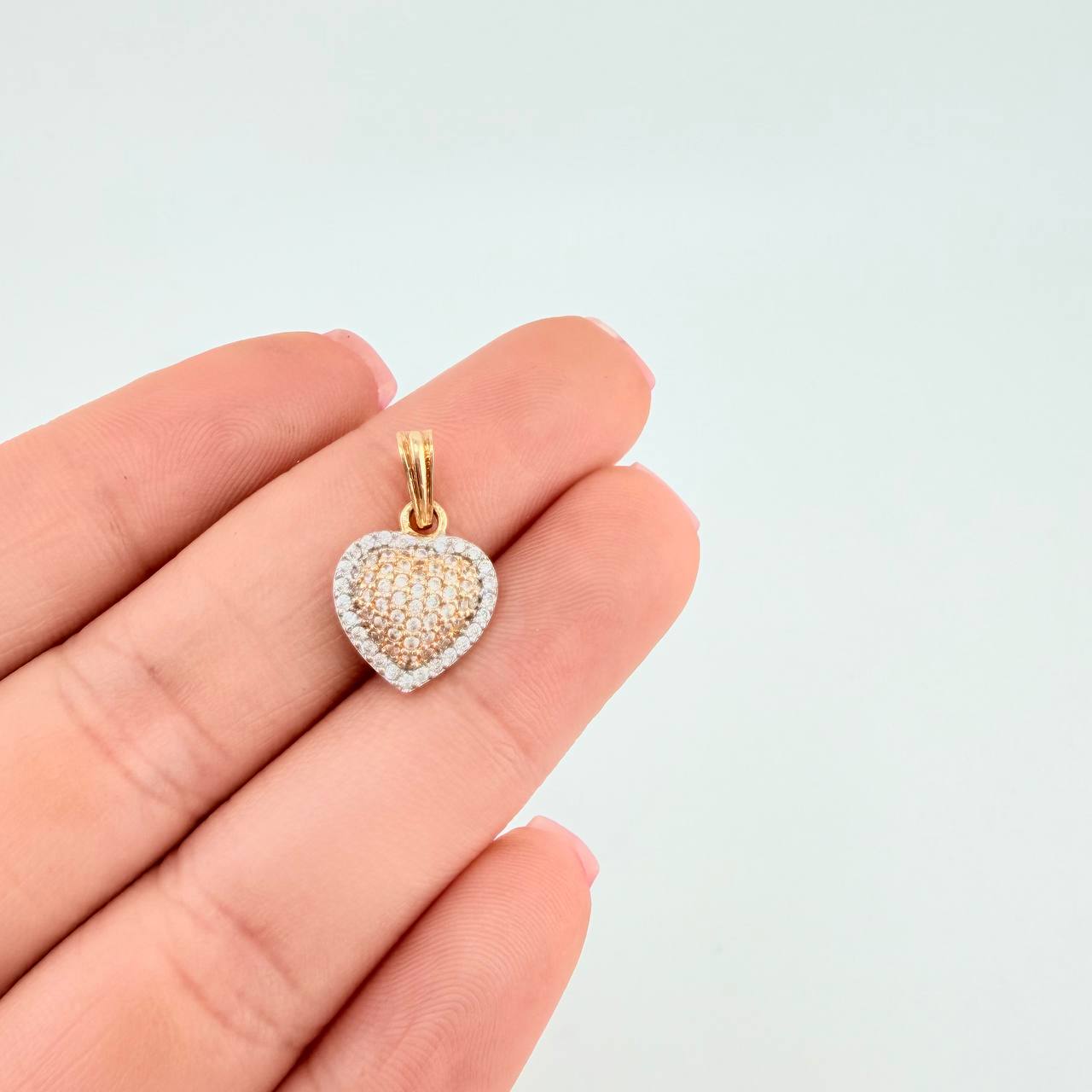 Dije Corazón Tupido 1.75 g / 3/4 in Oro Amarillo 18K