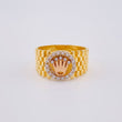Ring with Mesh Band Crown 4.9 g / T6 1/2 Two Yellow Rose Gold 18K
