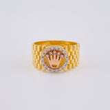 Mesh Band Crown Ring 4.75 g / T7 Two-Tone Yellow Rose Gold 18K