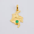 Pendant Map of Colombia Emerald 12Pts 1.05 g / 1 1/2 in Yellow Gold 18K